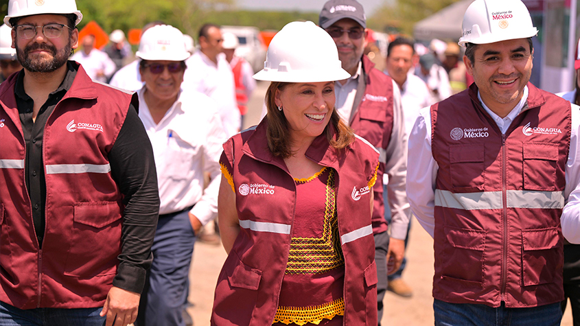 Gobernadora y titular de CONAGUA supervisan el Acueducto Coatzacoalcos